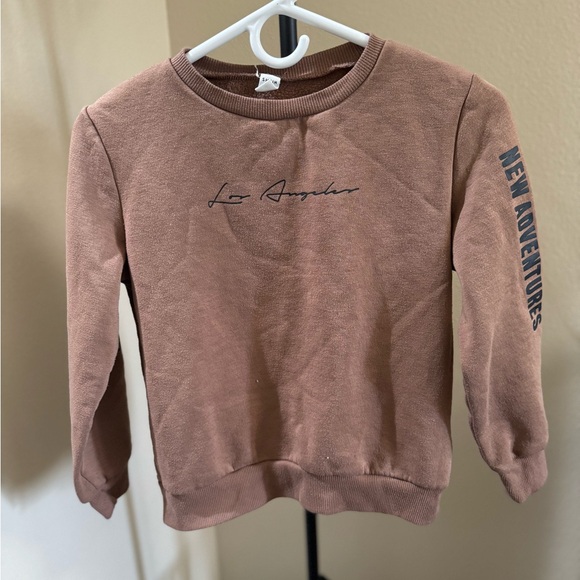SHEIN Brown Kids Sweatshirt with Black Lettering - Picture 1 of 5